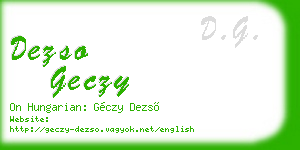 dezso geczy business card