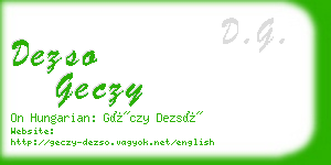 dezso geczy business card